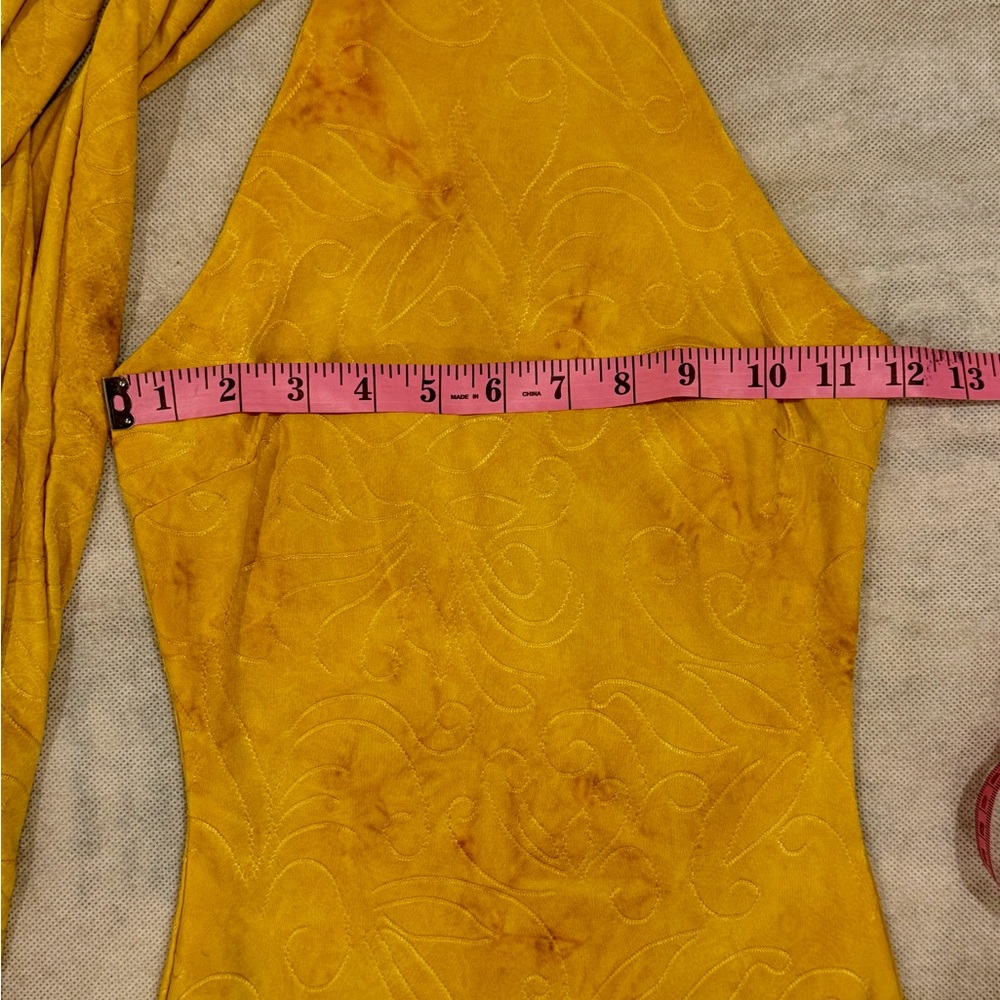 Fashion Nova Mustard Halter Maxi Dress Mermaid Bodycon Yellow Size M - Picture 7 of 11